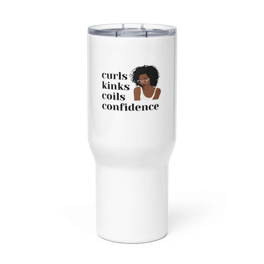 Curly Gyrls Travel Mug with a handle